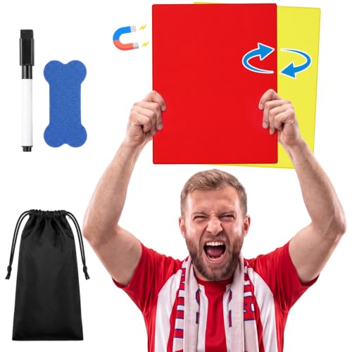 Jumbo Referee Card Set - 17x13 Inch Dry Erase with Marker & Bag