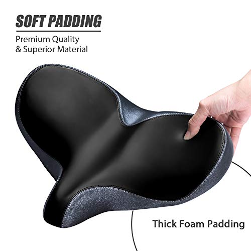 YLG Oversized Waterproof Bike Seat Replacement - Universal Fit Bicycle Saddle for Women & Men, Outdoor Variation