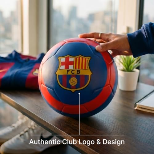 Official FC Barcelona Soccer Ball Size 5 - Blue Training Football