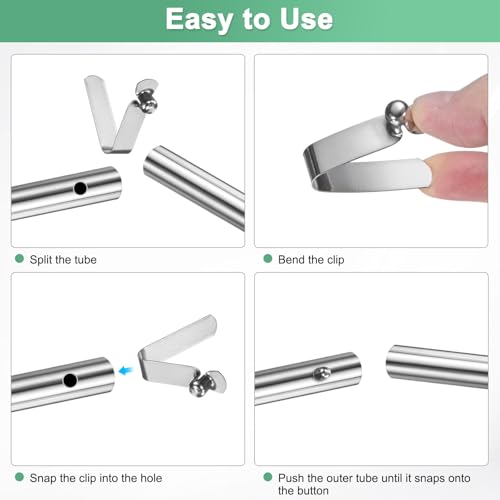 Kayak Paddle Snap Clips - 7mm x 36mm Spring Steel Locking Clips