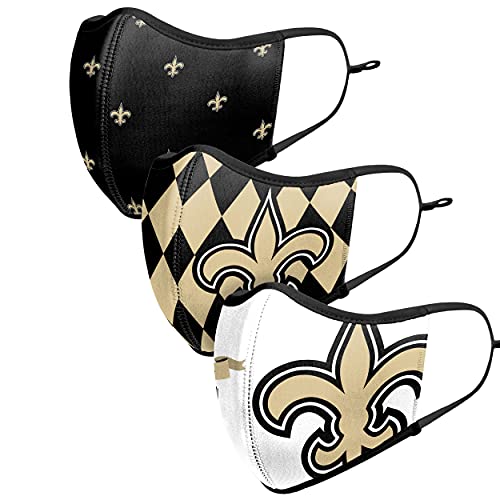 New Orleans Saints Sport Face Cover Mask 3-Pack - Reusable Fashion