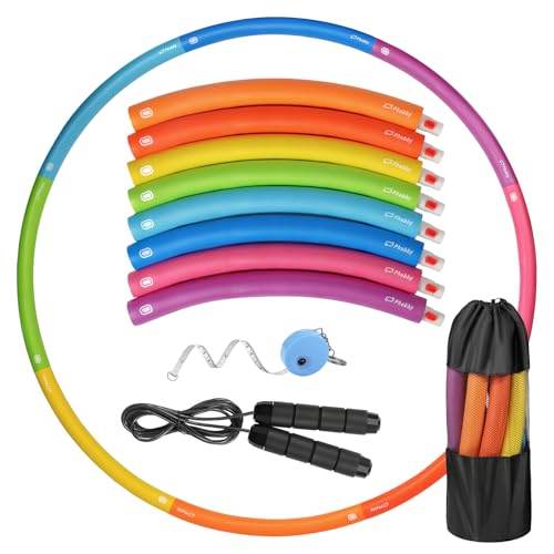 Weighted Exercise Hoop for Adults - 2.2lb Adjustable Fitness Kit