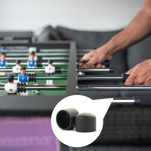 Pack of 16 Foosball Table Rod End Caps - 15.8mm Black Safety Covers