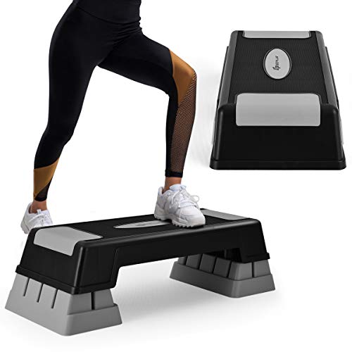 Aerobic Stepper with Adjustable Height, Non-Slip Pads - Grey