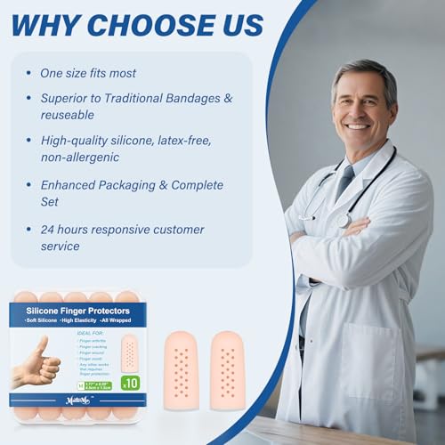 Silicone Finger Cots - Soft Gel Caps for Pain Relief & Protection