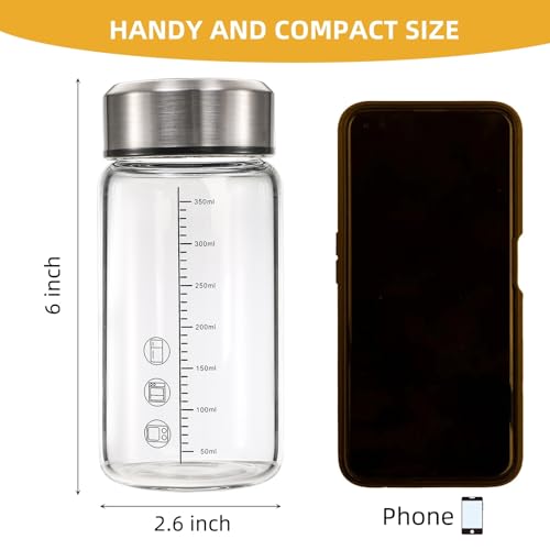 WRINGKIT 2 Pack 12oz Glass Juicer Bottles with Airtight Stainless Steel Lids