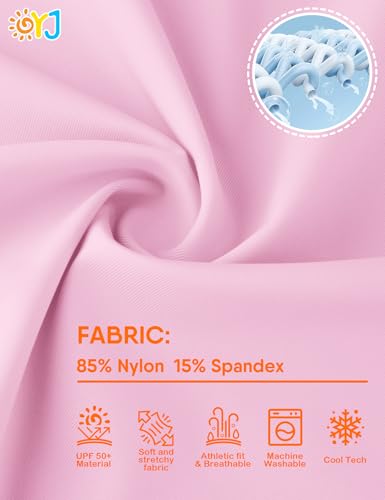 Long Sleeve Rash Guard Swim Shirt for Boys - Light Pink, 5-6 Years, UPF 50+
