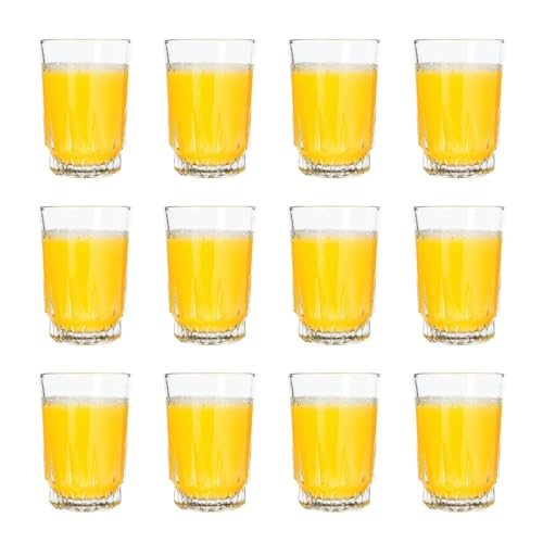 Vikko 5oz Small Juice Glasses Set - Heavy Base Clear Drinking Tumbler for Juice Water Kids, 2.4 Inch Wide, 3.5 Inch High, Pack of 6