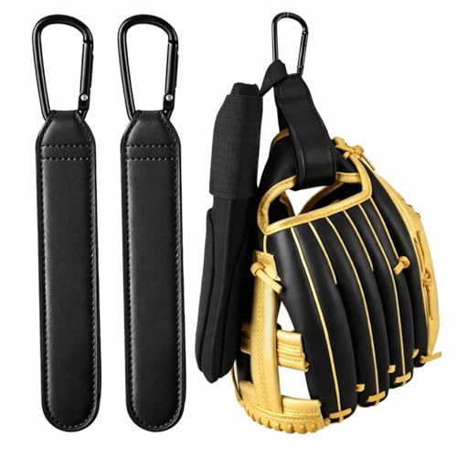 Adjustable Baseball Glove Clip for Gear Storage - 2 Pack, Black