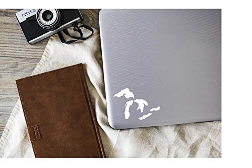 Vinyl Decal - Great Lakes Design for Car Windows, Laptops & More - 4.5 x 3.2 Inch