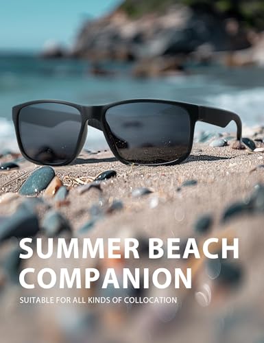 Polarized Square Sunglasses for Men and Women - Black/Gray