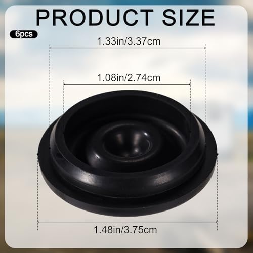 6-Pack Rubber Grease Caps for Dexter EZ Lube Trailer Axles