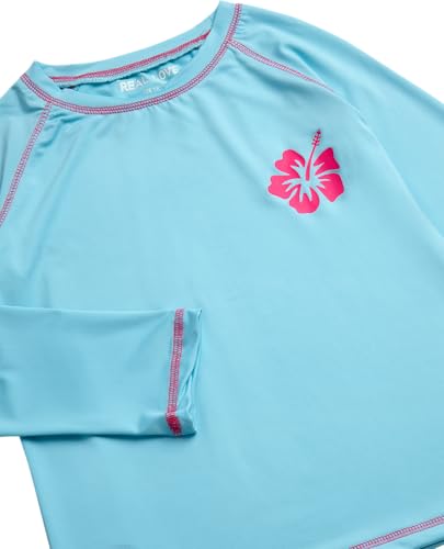 Long Sleeve Rash Guard Swim Shirt - Baby Blue, Size 14-16