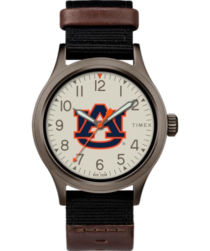 Men's 40mm Alabama Crimson Tide Watch with Fabric & Leather Strap