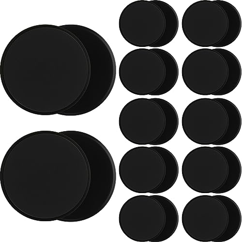 24 Pcs Abdominal Exercise Sliders - Dual Sided Workout Discs - Black