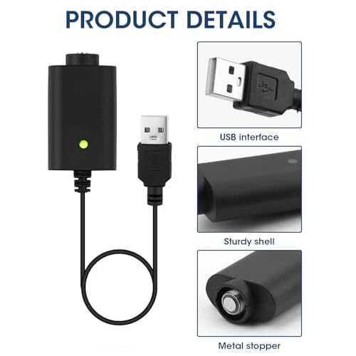 Smart USB Charger Cable Adaptor, Overcharge Protection Adapter Cable Compatible with All 510 Port Adapters for Wireless Soldering Iron, 3 Pack