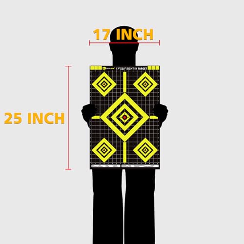 High Visibility Shooting Targets - 50 Pack, 17x25 Inch