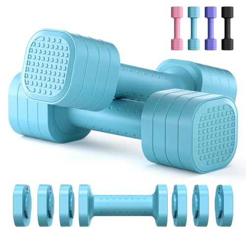 Adjustable Dumbbell Set for Women - 4 in 1, 2-5 lb, Blue