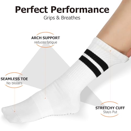 Non-Slip Pilates Grip Socks for Yoga & Barre - Multi01