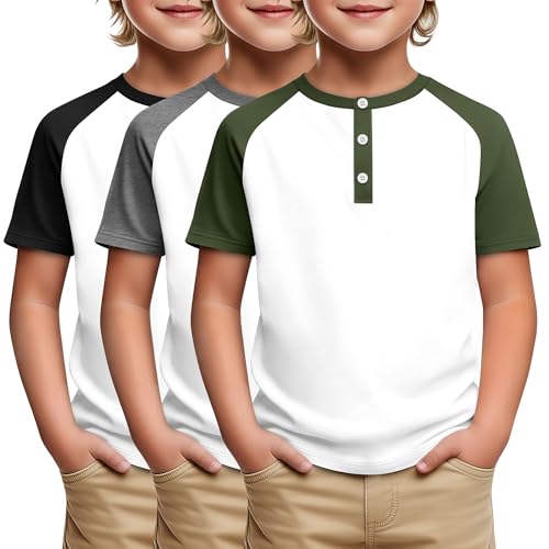 Boys' Raglan T-Shirts - 3 Pack (Ages 5-14)