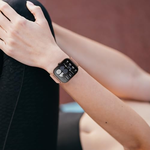 HQzon 5 Pack Elastic Nylon Watch Bands for Amazfit Bip & GTR 2-6, 22mm Sport Strap - Black/Starlight/Rose Pink/Cactus/Stone