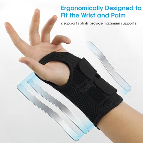 Breathable Carpal Tunnel Wrist Brace - Adjustable Support, Right L/XL