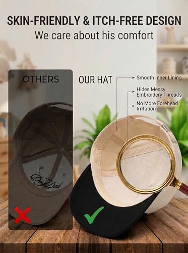 Dog Dad Hat for Men - 3D Embroidered Dad and Dog Dad Trucker Hat - Beige/Black