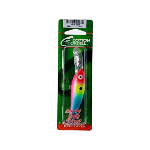Wally Diver Crankbait Fishing Lure - 3 1/8", 1/2 oz - Fire Face Clown