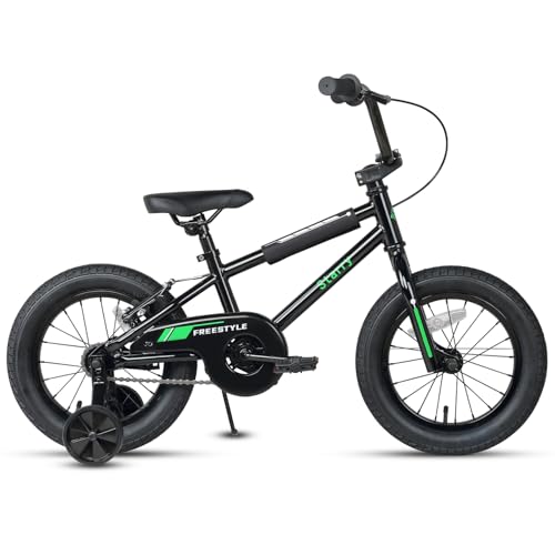 Kids BMX Bike with Training Wheels - 14 Inch Black