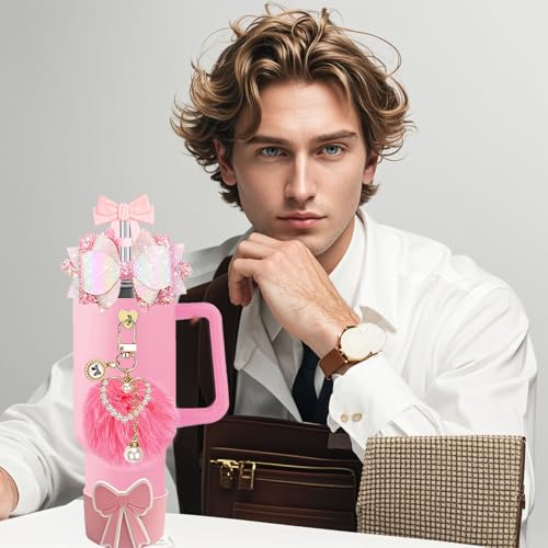 Bling Accessories Set for Stanley Cup 30oz & 40oz - Pink