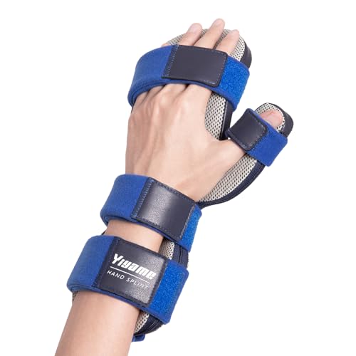 Resting Hand Splint, Stroke Hand Brace with Finger Support, Hand immobilizer for Carpal Tunnel Wrist Night Support, 5 fingers Straightening, Flexion Contractures, Fits Right & Left, M