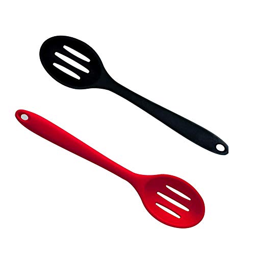 Silicone Slotted Spoon Set - 2 Heat-Resistant Cooking Spoons