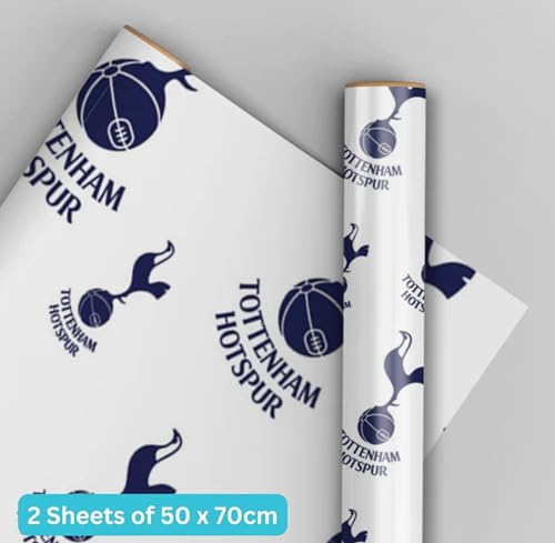 Tottenham Hotspur FC Wrapping Paper - 2 Sheets & 2 Tags