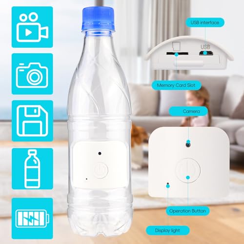 Hidden Camera Bottle - Mini Camera - Wireless Nanny Cam - Full HD - Indoor Home Security-No WiFi