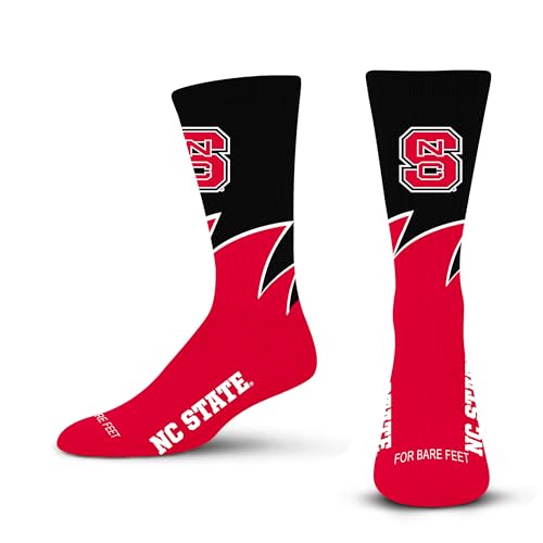 Black Wave Crew Socks - North Carolina State Wolfpack - Youth Size