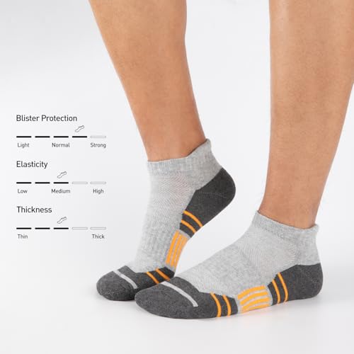 Men's Athletic Ankle Socks - 7 Pairs Multicolor, Cushioned & Moisture Wicking