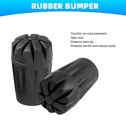 Rubber Tips for Hiking Poles - 6 Pack Angle Tips Replacement