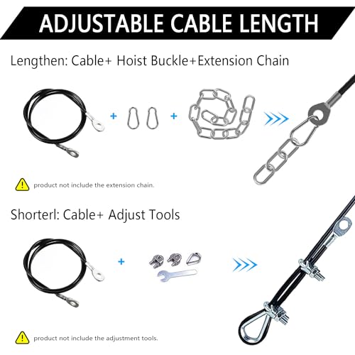 59in Fitness Pulley Cable - Heavy Duty Steel Wire Rope Accessory