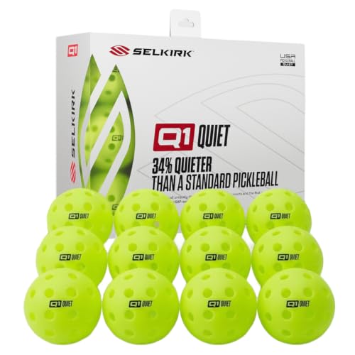 Selkirk Sport Q1 Quiet Pickleball Balls 12 Pack | USAP-Approved Noise-Reducing Outdoor Balls