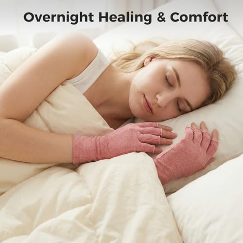 Arthritis Compression Gloves - Fingerless, Large, Pink - 1 Pair