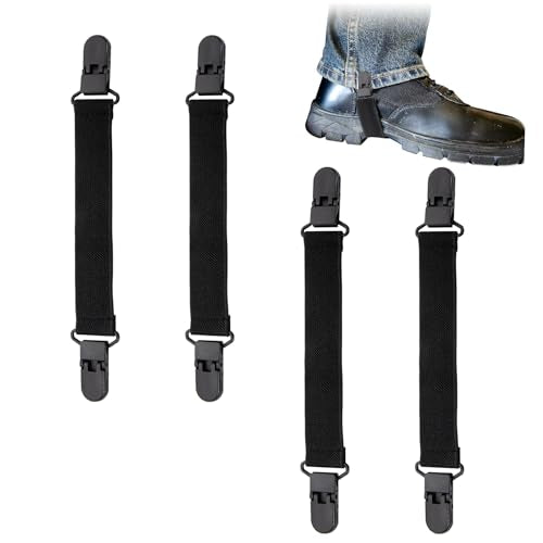 CONSIO 4 Pcs Elastic Boot Straps for Cowboy Boots and Motorcycle Riding Pants