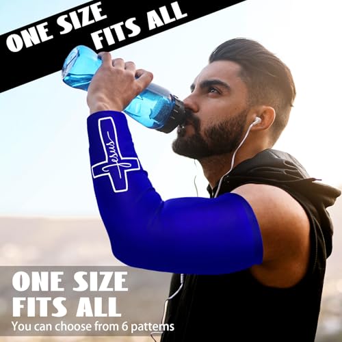 6 Pairs UV Sun Protection Cross Arm Sleeves for Men - Breathable, Moisture-Wicking
