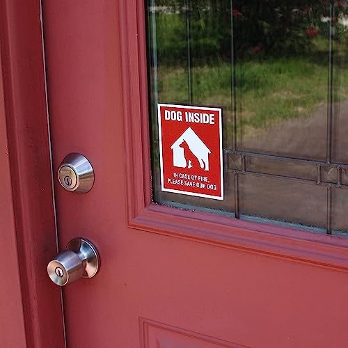 Dog Alert Safety Stickers - 2 Pack Vinyl Decals for Smooth Surfaces