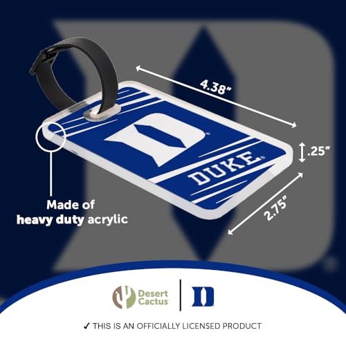 Acrylic Luggage Tag - Duke University Blue Devils - 2 Pack