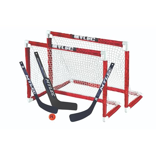 Mini Hockey Set with 2 PVC Goals, 2 Player Sticks, and Foam Ball
