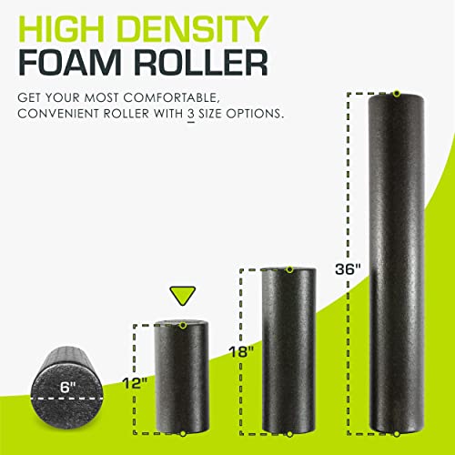 High Density Foam Roller - 12-Inch Firm Massage Tool for Muscle Recovery