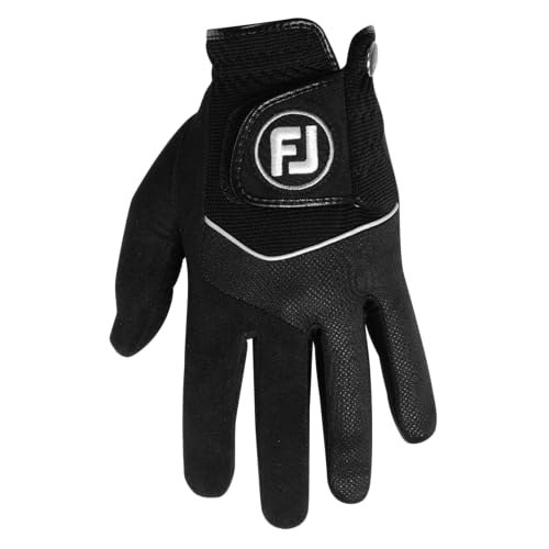 Men's RainGrip Golf Gloves - Black, Medium-Large, Pair