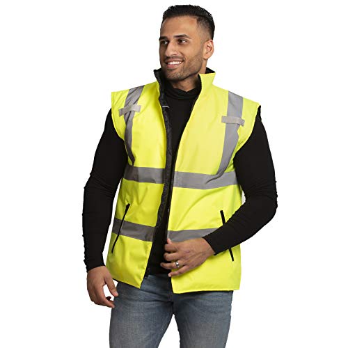 JORESTECH High Visibility Reversible Insulated Safety Vest with ANSI Compliant Reflective Tape Bodywarmer