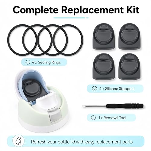 Joshey Replacement Rubber Seal Gasket Stopper Set for Owala FreeSip 16/19/24/25/32/40oz (Variation 8)