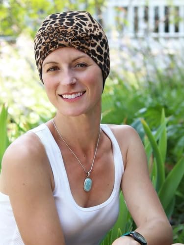 Satin Lined Chemo Turban Beanie for Women - Leopard Print